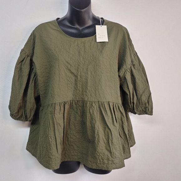 a new day Tops - a new day Olive Green Blouse Size L NWT